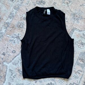 H&M Divided Black Knit Sleeveless Top